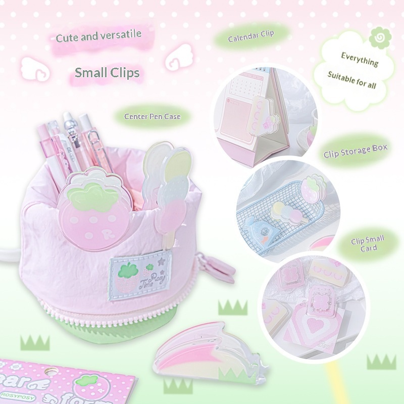 Binder Clip Assorted - Прозрачные акриловые зажимы RosyPosy, милые бумажные