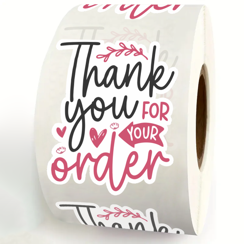 Sticker Label Roll - 200 штук в рулоне. Наклейки «Спасибо